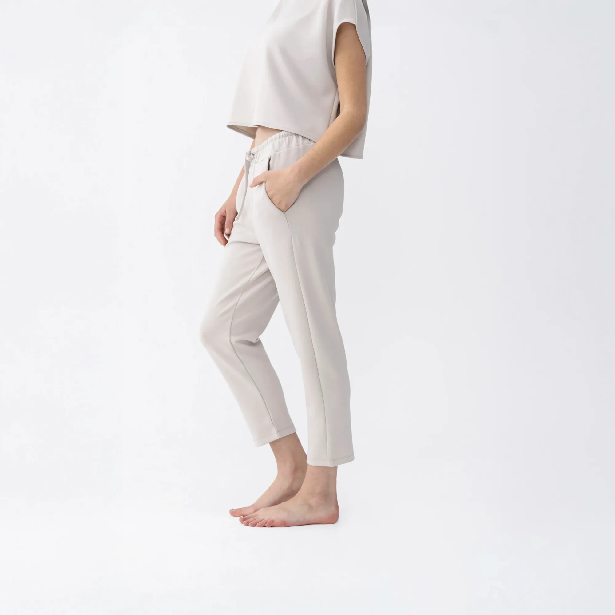 Qua Home Nua Kadın Modal Chino Pantolon Taş