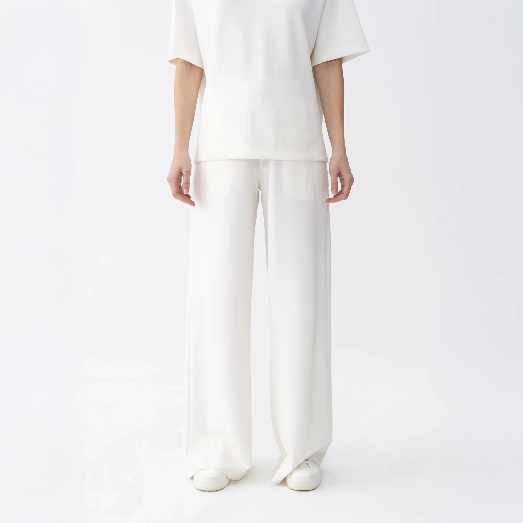 Qua Home Noa Kadın Modal Wide Leg Pantolon Ekru