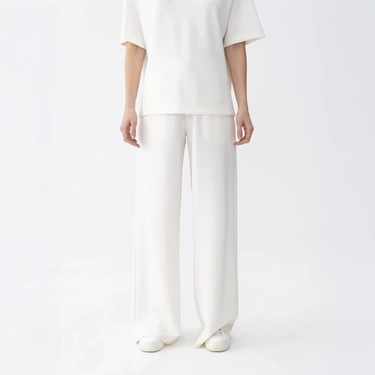  Qua Home Noa Kadın Modal Wide Leg Pantolon Ekru