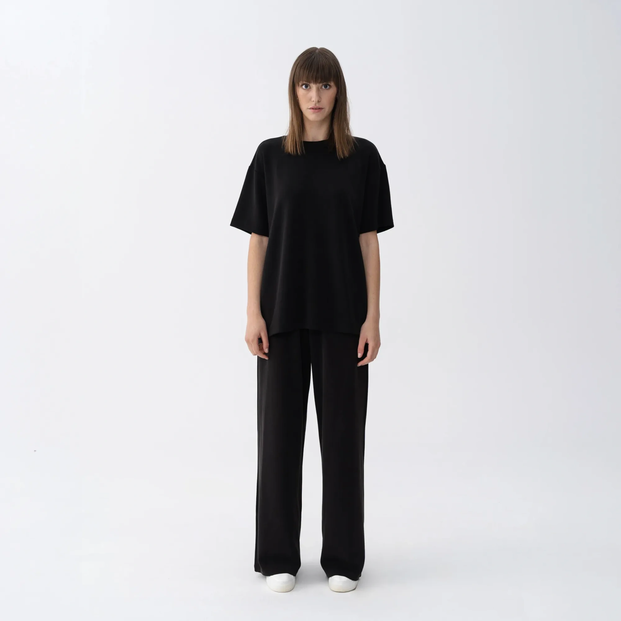 Qua Home Noa Kadın Modal Wide Leg Pantolon Siyah