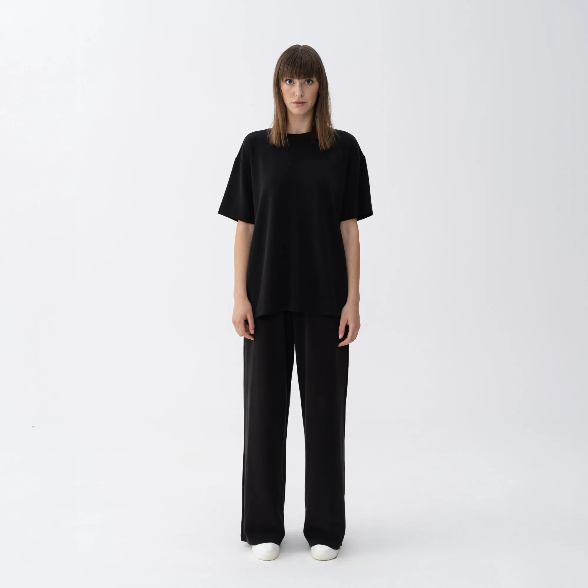  Qua Home Noa Kadın Modal Wide Leg Pantolon Siyah