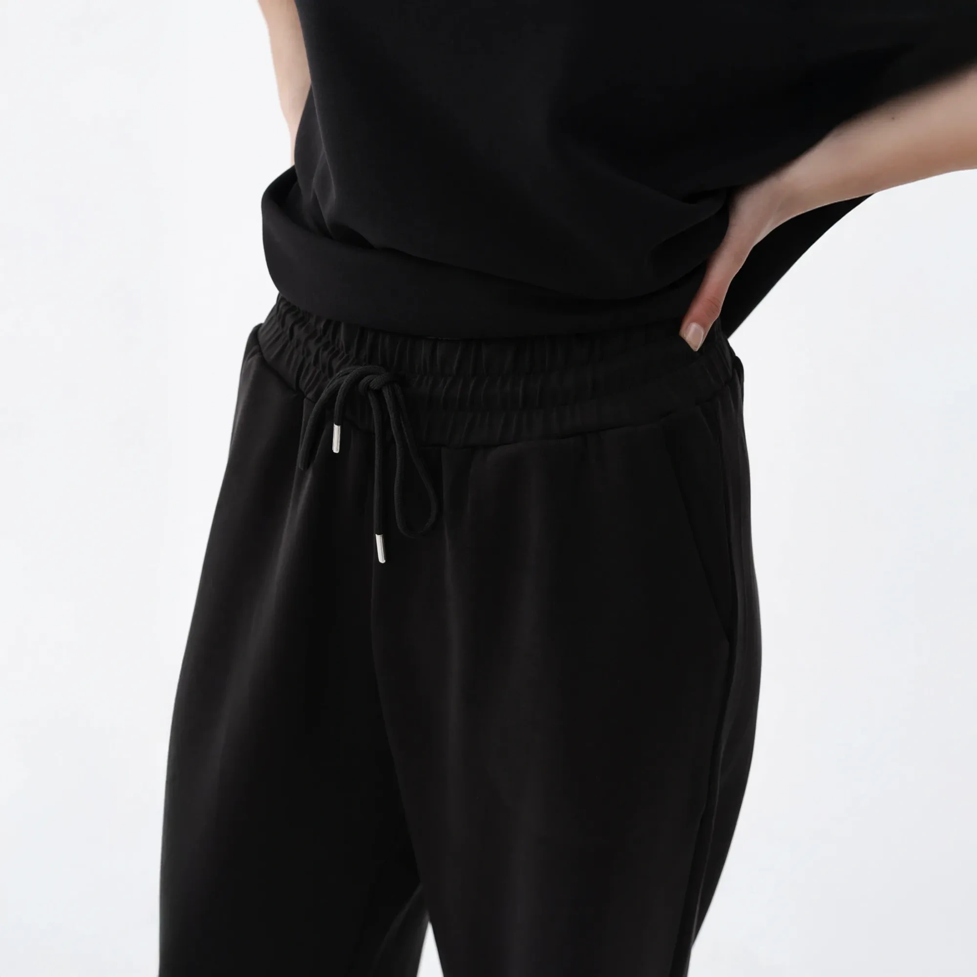 Qua Home Noa Kadın Modal Wide Leg Pantolon Siyah