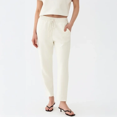 Qua Home Nua Kadın Modal Chino Pantolon Ekru