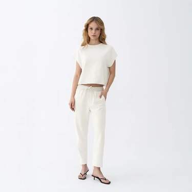  Qua Home Nua Kadın Modal Chino Pantolon Ekru
