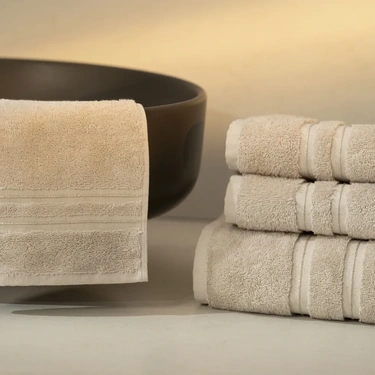  Qua Home Dandelion Pima Pamuk Banyo Havlusu Bej 90x150 cm