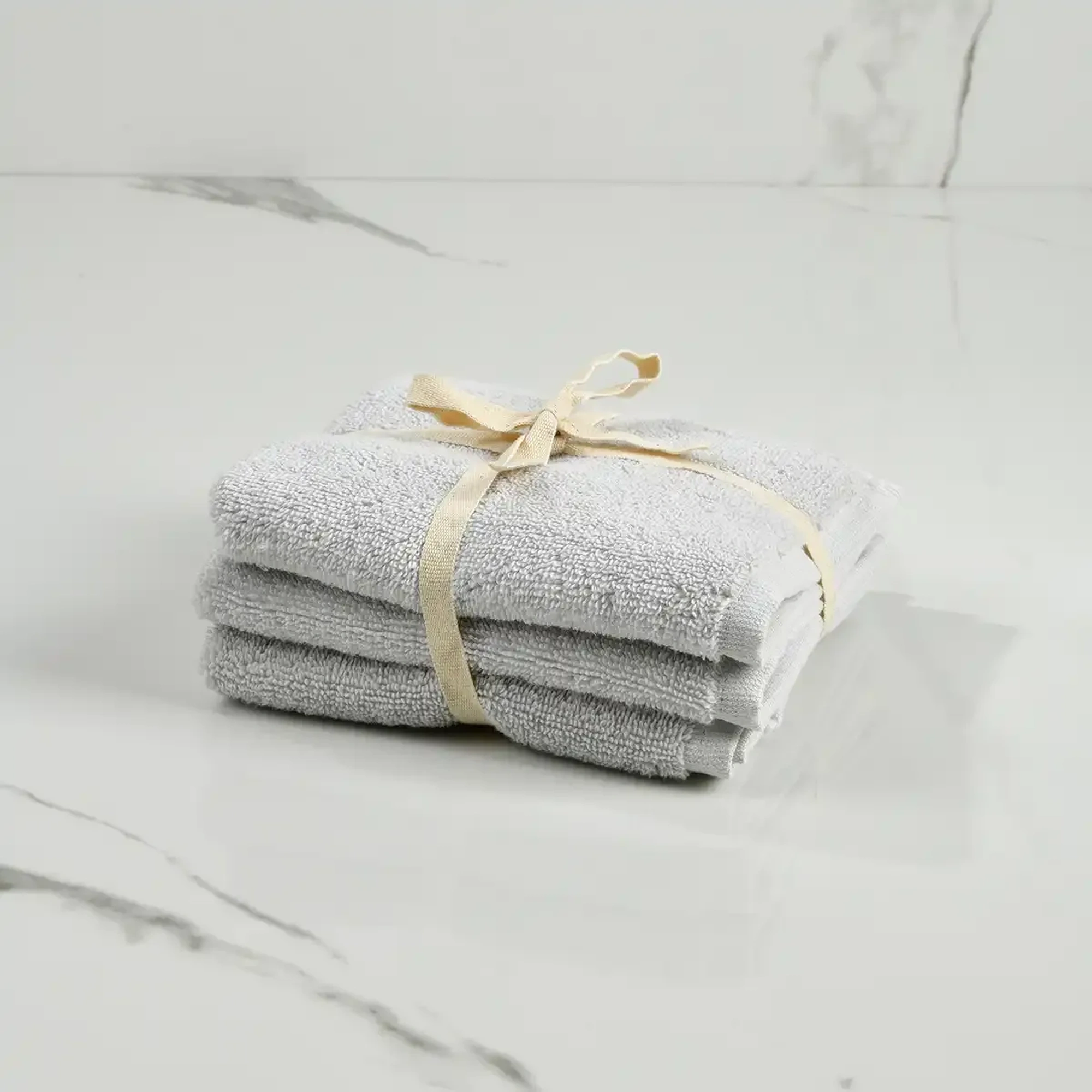 Qua Home Fuji Pima Pamuk El Havlusu Açık Gri 30x30 cm