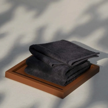  Qua Home Fuji Pima Pamuk El Havlusu Antrasit 30x30 cm