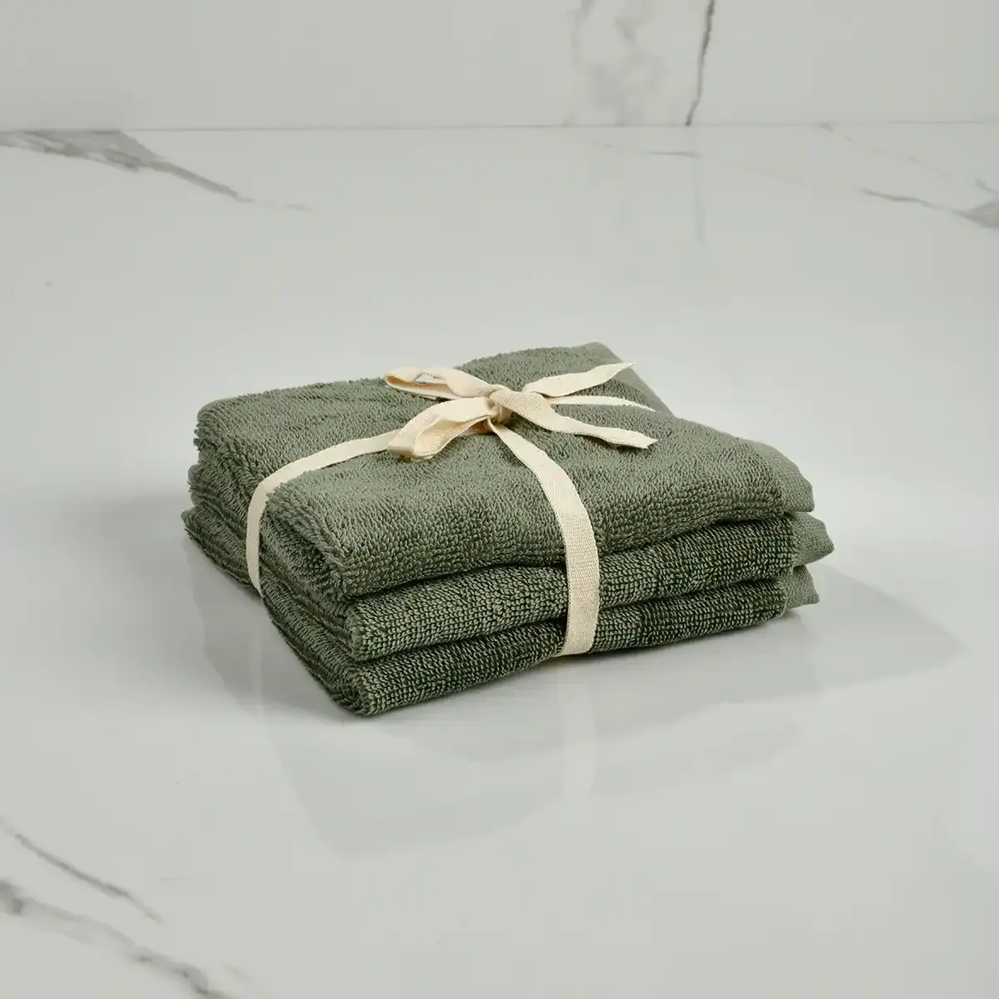 Qua Home Fuji Pima Pamuk El Havlusu Haki 30x30 cm