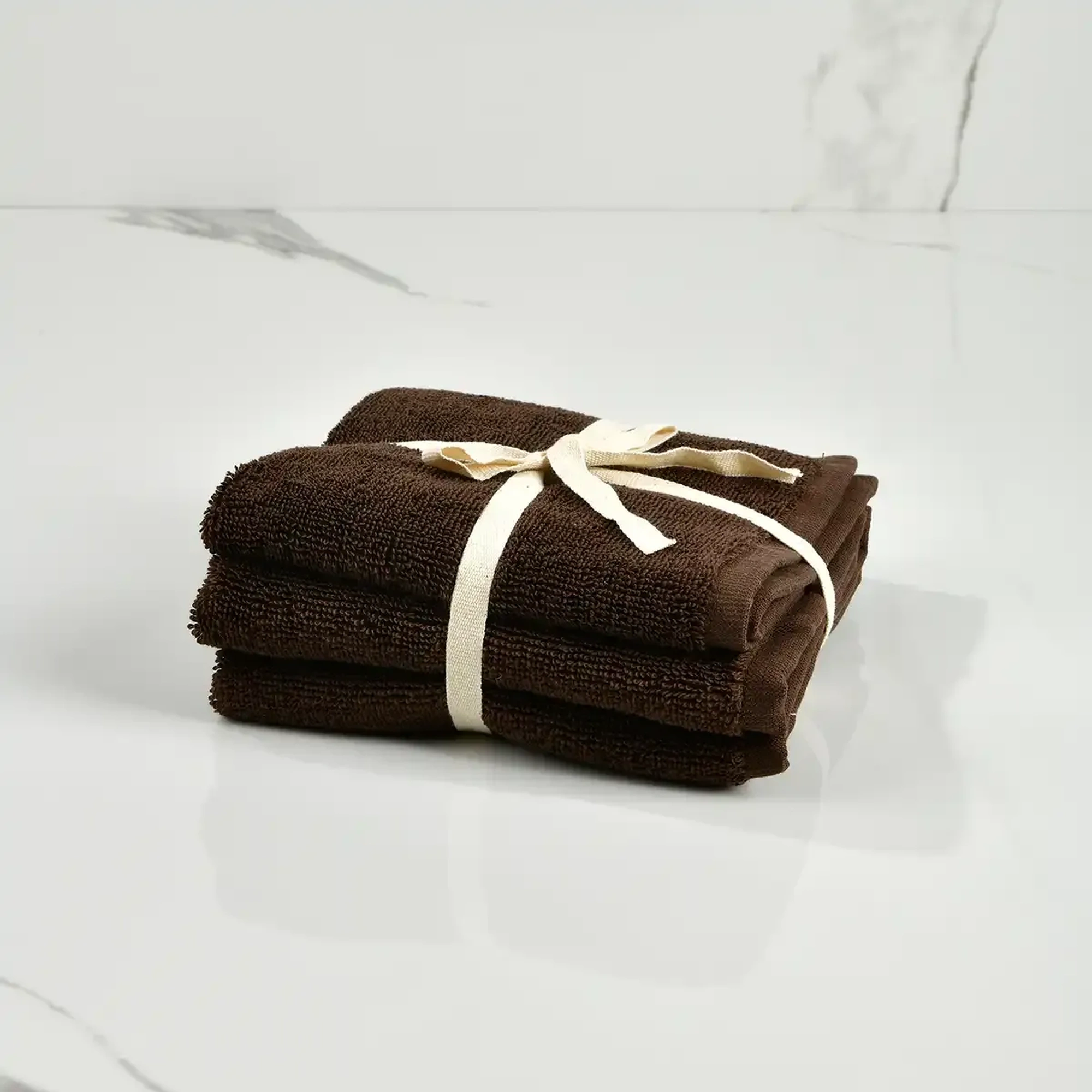 Qua Home Fuji Pima Pamuk El Havlusu Kahverengi 30x30 cm