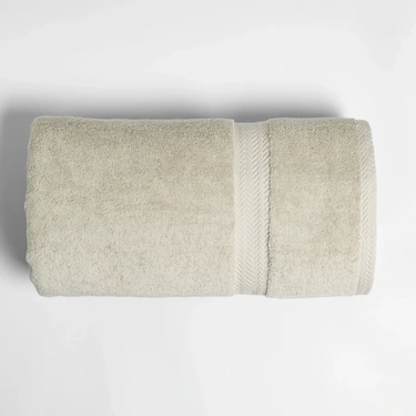  Qua Home Laure Penye Pamuk Banyo Havlusu Ekru 90x150 cm