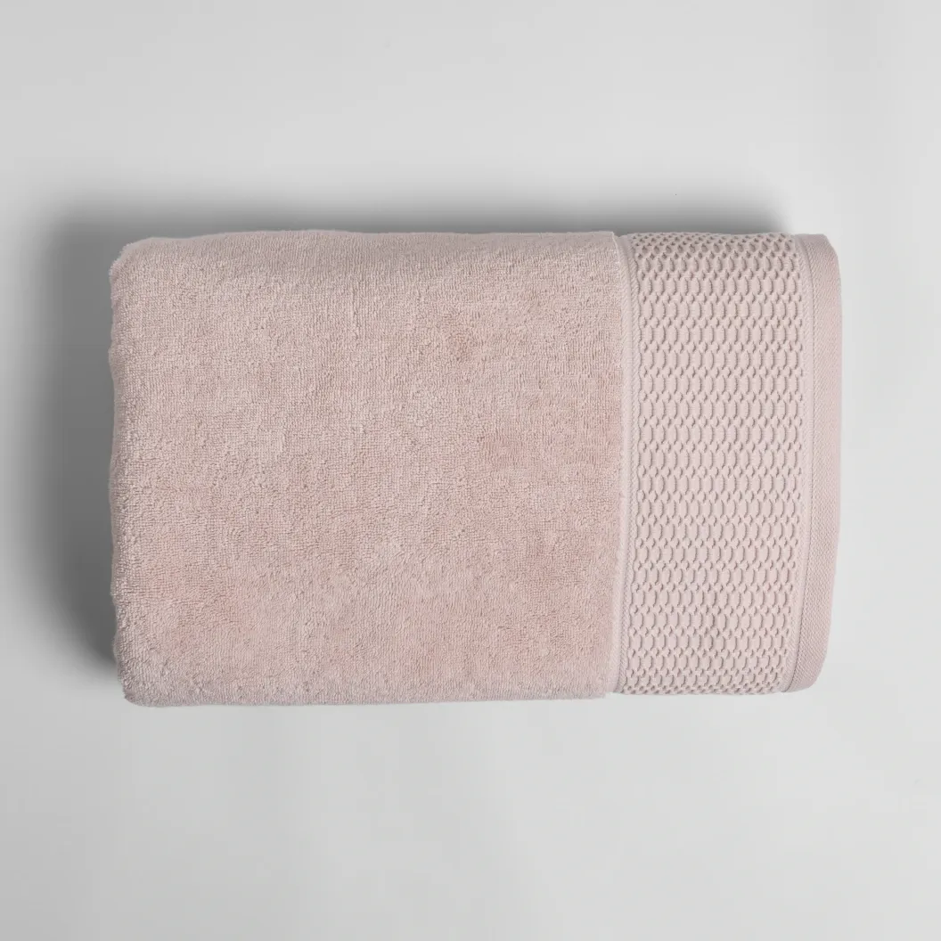  Qua Home Poppy Penye Pamuk Banyo Havlusu Açık Pembe 90x150 cm