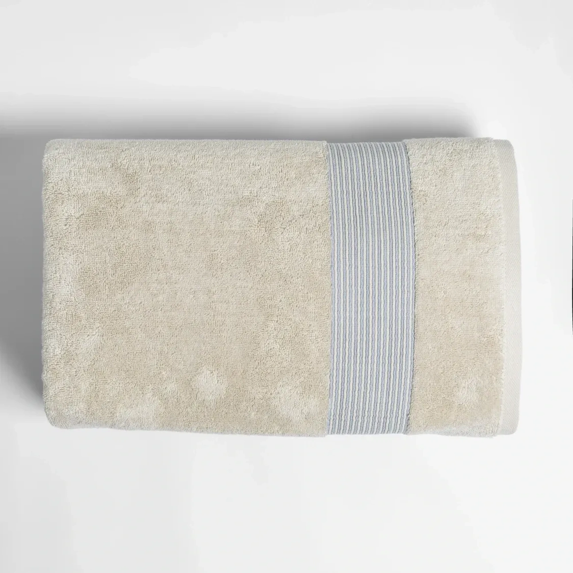 Qua Home Violette Penye Pamuk Banyo Havlusu Beyaz Bej 90x150 cm