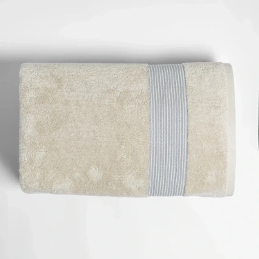  Qua Home Violette Penye Pamuk Banyo Havlusu Beyaz Bej 90x150 cm