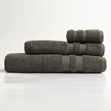  Qua Home Narciso Penye Pamuk Banyo Havlusu Antrasit 90x150 cm