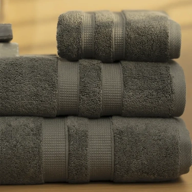  Qua Home Narciso Penye Pamuk Banyo Havlusu Antrasit 90x150 cm