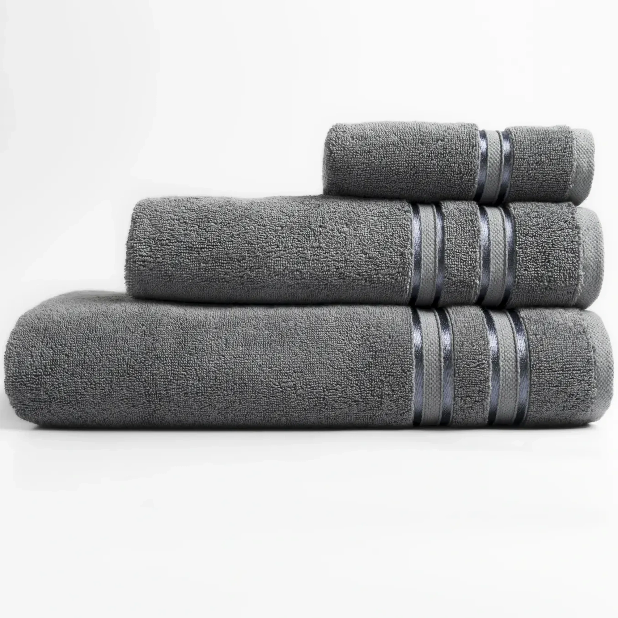 Qua Home Olite Penye Pamuk Banyo Havlusu Gri 90x150 cm