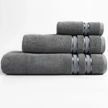  Qua Home Olite Penye Pamuk Banyo Havlusu Gri 90x150 cm