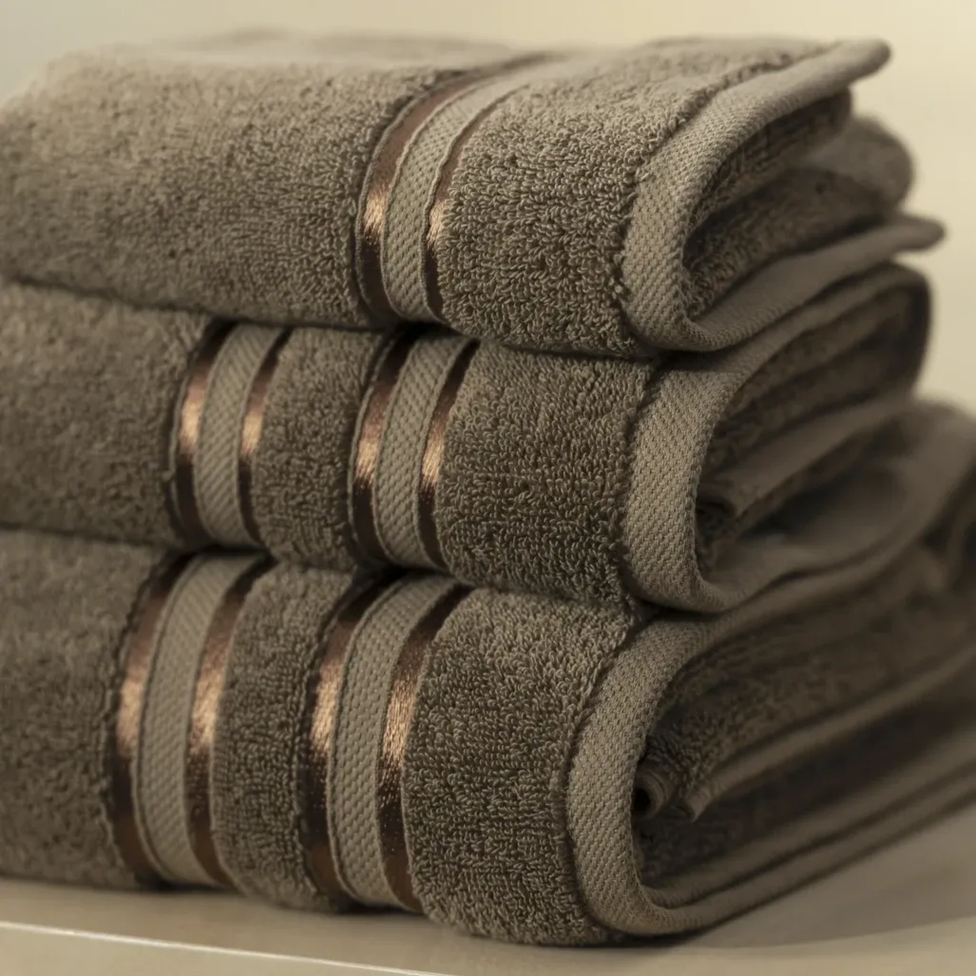 Qua Home Olite Penye Pamuk Banyo Havlusu Kahverengi 90x150 cm