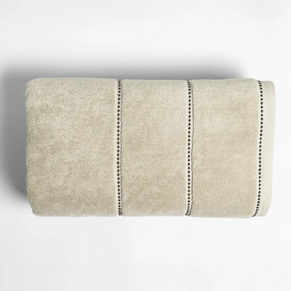  Qua Home Copper Penye Pamuk Banyo Havlusu Ekru 90x150 cm