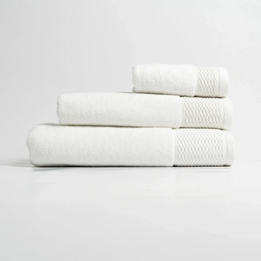  Qua Home Poppy Penye Pamuk Banyo Havlusu Beyaz 90x150 cm