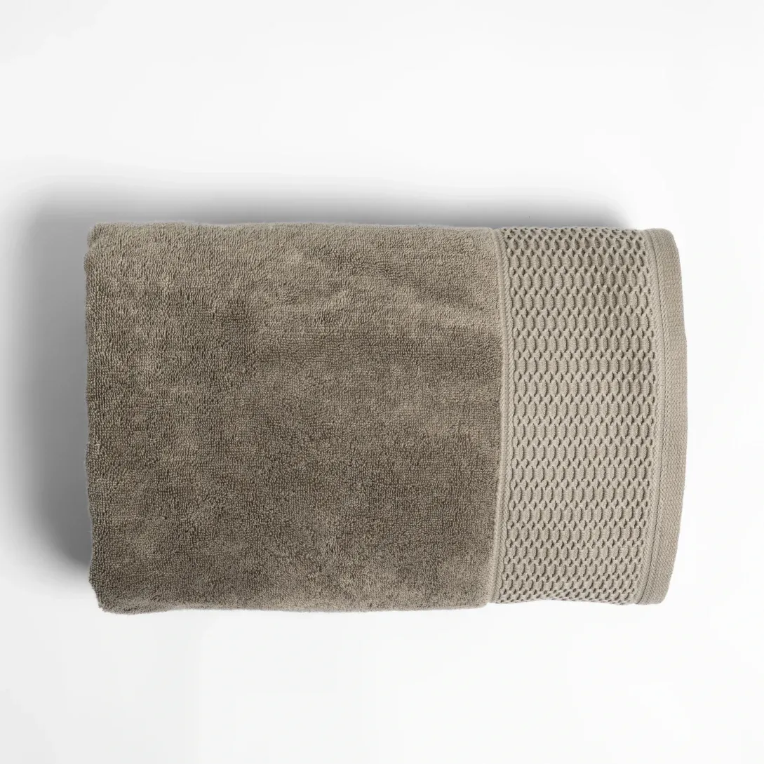  Qua Home Poppy Penye Pamuk Banyo Havlusu Taş 90x150 cm