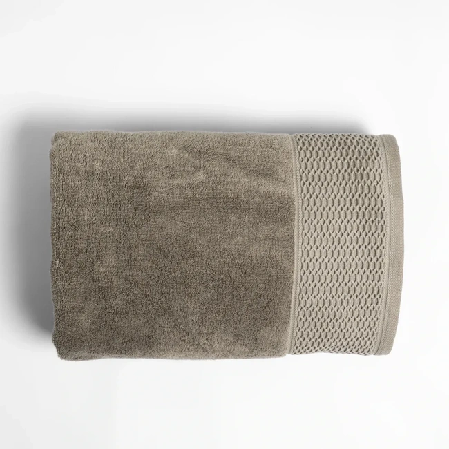  Qua Home Poppy Penye Pamuk Banyo Havlusu Taş 90x150 cm