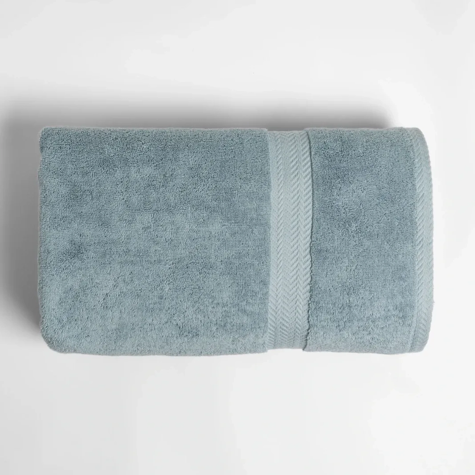 Qua Home Laure Penye Pamuk Banyo Havlusu Mavi 90x150 cm