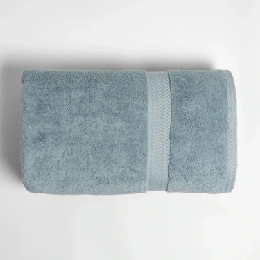  Qua Home Laure Penye Pamuk Banyo Havlusu Mavi 90x150 cm