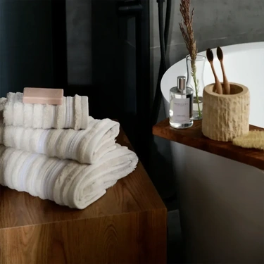  Qua Home Aster Pima Pamuk Banyo Havlusu Bej 90x150 cm