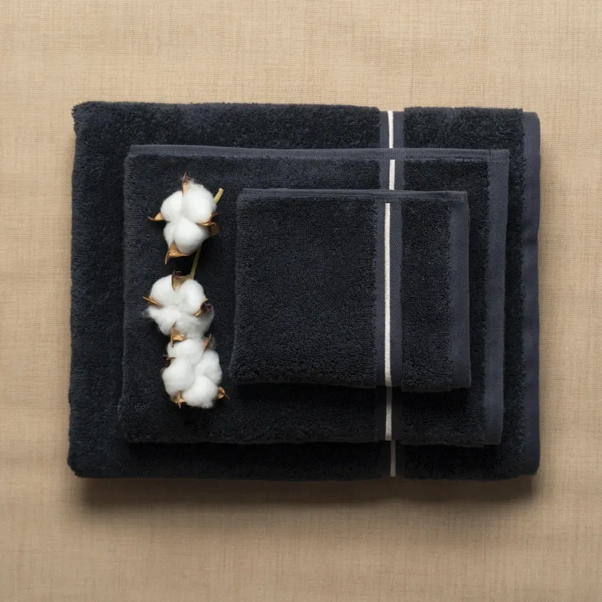 Qua Home Petunia Pima Pamuk Banyo Havlusu Antrasit 90x150 cm