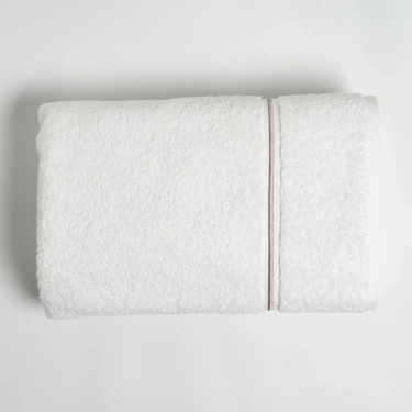  Qua Home Petunia Pima Pamuk Banyo Havlusu Beyaz Taş 90x150 cm