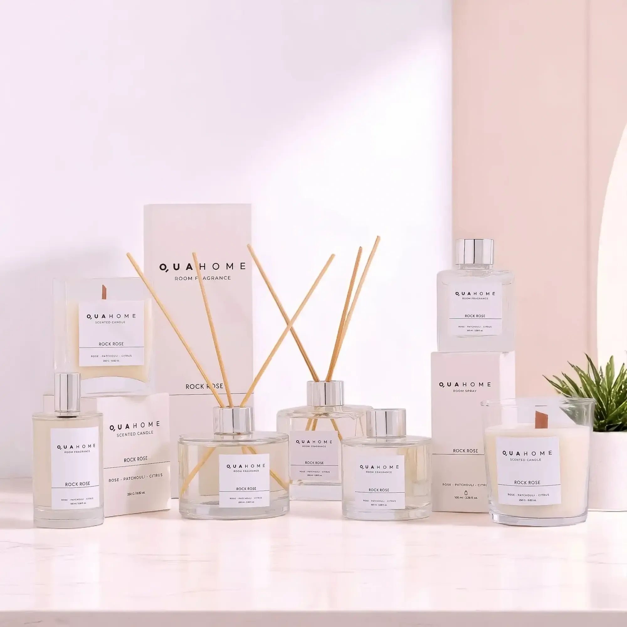 Qua Home Rock Rose Kokulu Mum Silindir 250 Gr