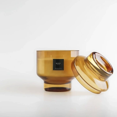  Qua Home Lois Cam Kapaklı Amber Mum 1000 Gr