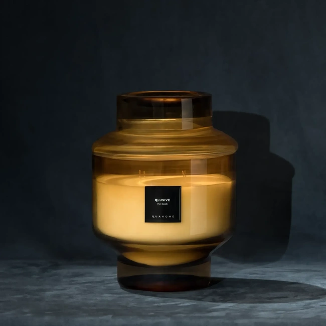  Qua Home Lois Cam Kapaklı Amber Mum 1000 Gr