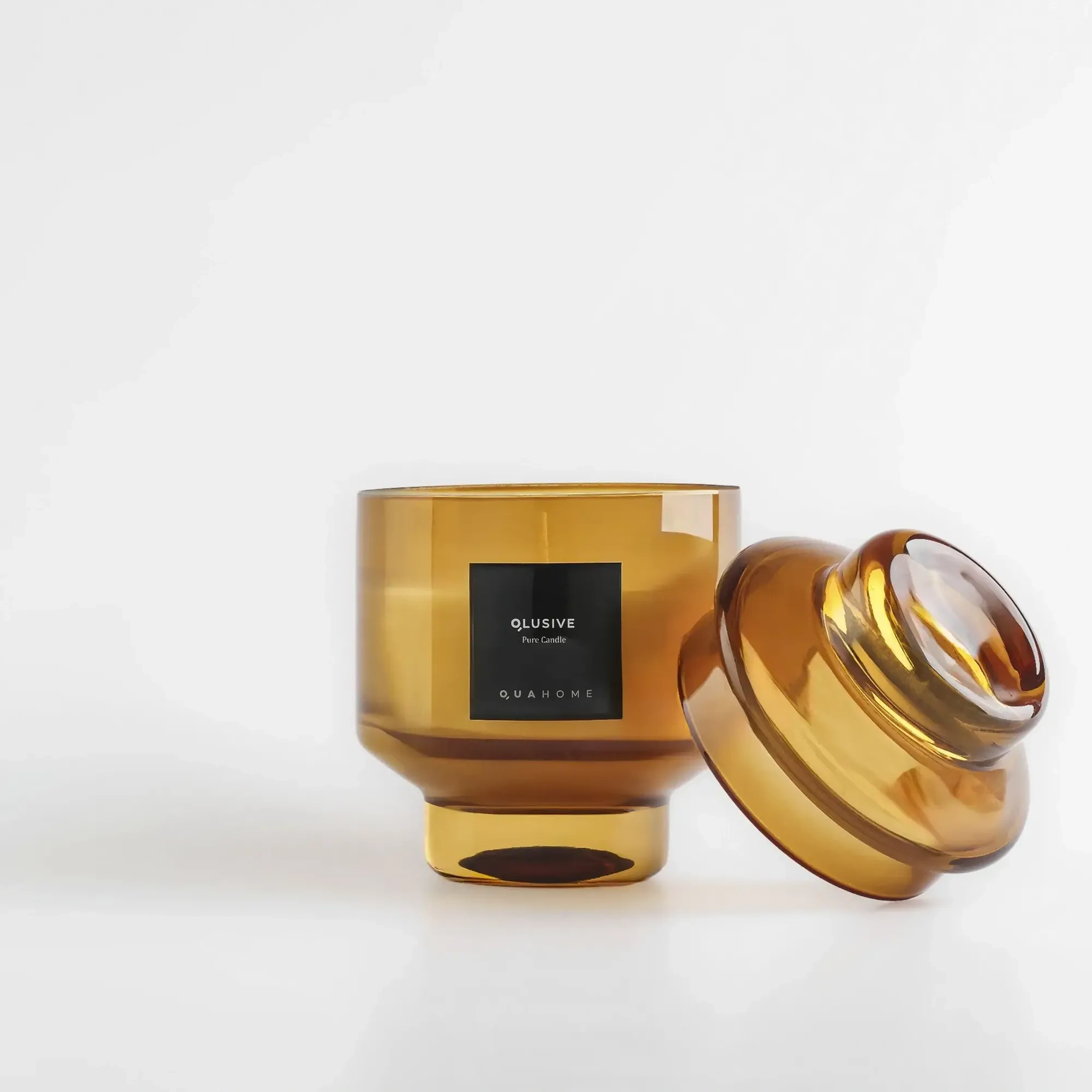 Qua Home Lois Cam Kapaklı Amber Mum 350 Gr