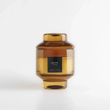  Qua Home Lois Cam Kapaklı Amber Mum 350 Gr