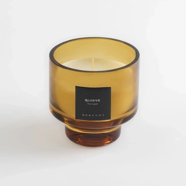  Qua Home Lois Cam Kapaklı Amber Mum 350 Gr