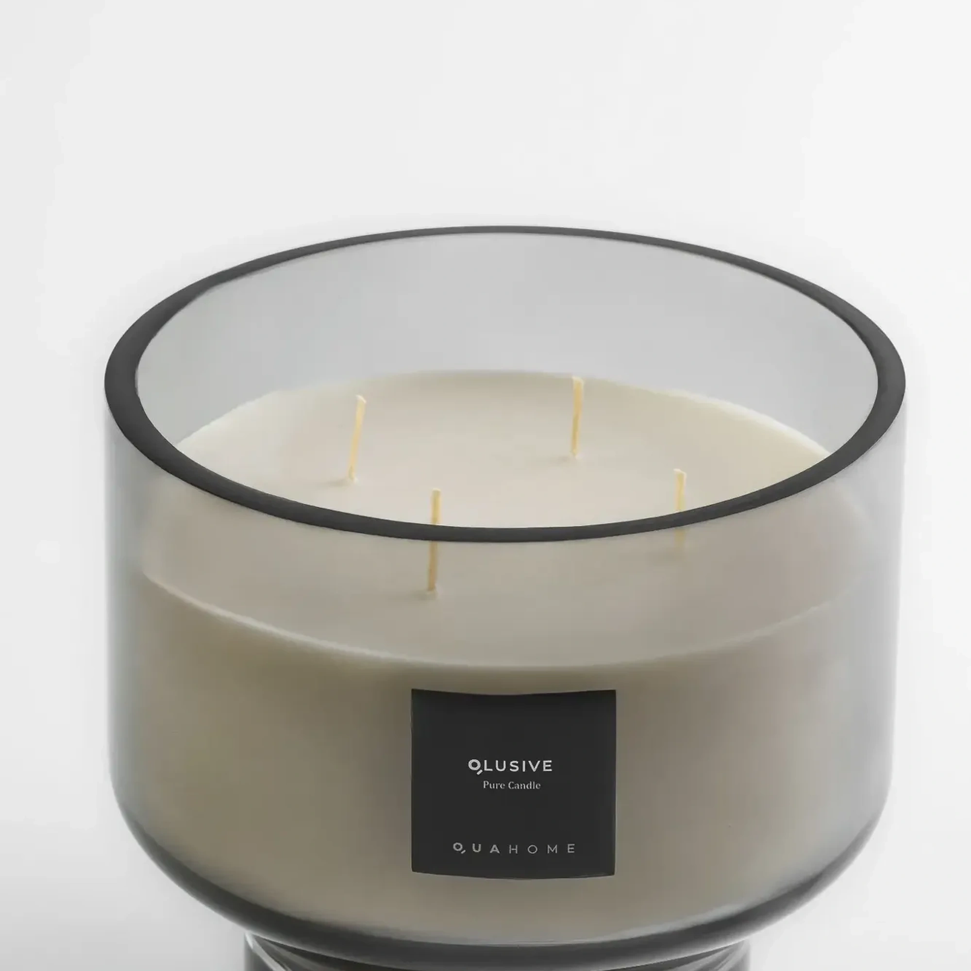 Qua Home Lois Cam Kapaklı Antrasit Mum 1000 Gr