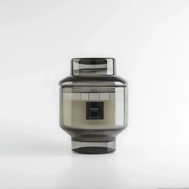  Qua Home Lois Cam Kapaklı Antrasit Mum 1000 Gr