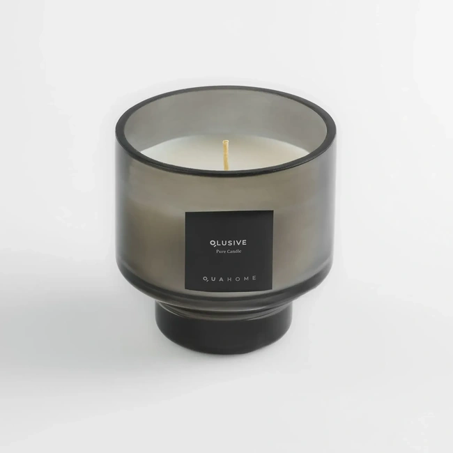  Qua Home Lois Cam Kapaklı Antrasit Mum 350 Gr