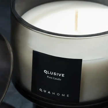  Qua Home Lois Cam Kapaklı Antrasit Mum 350 Gr