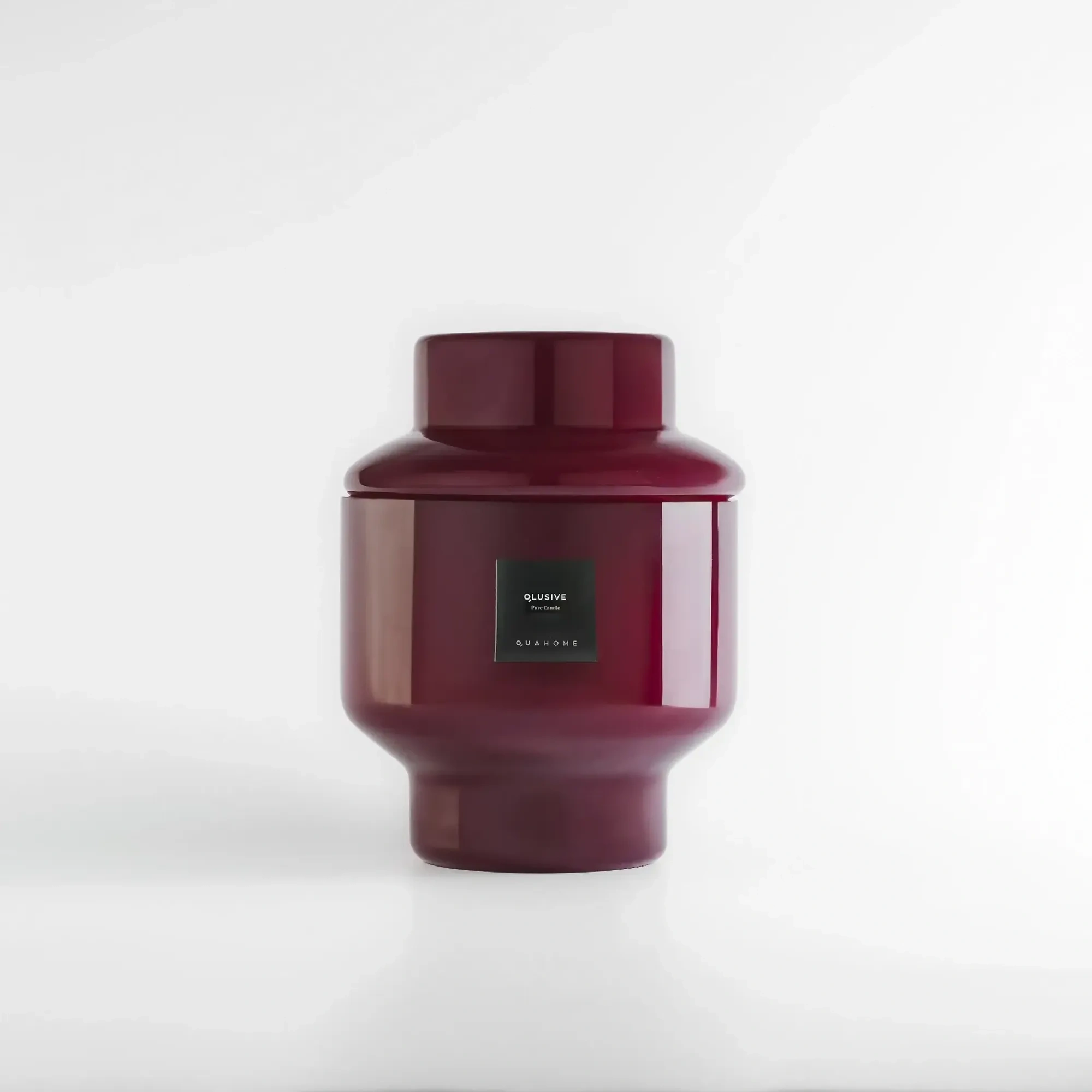 Qua Home Lois Cam Kapaklı Bordo Mum 1000 Gr