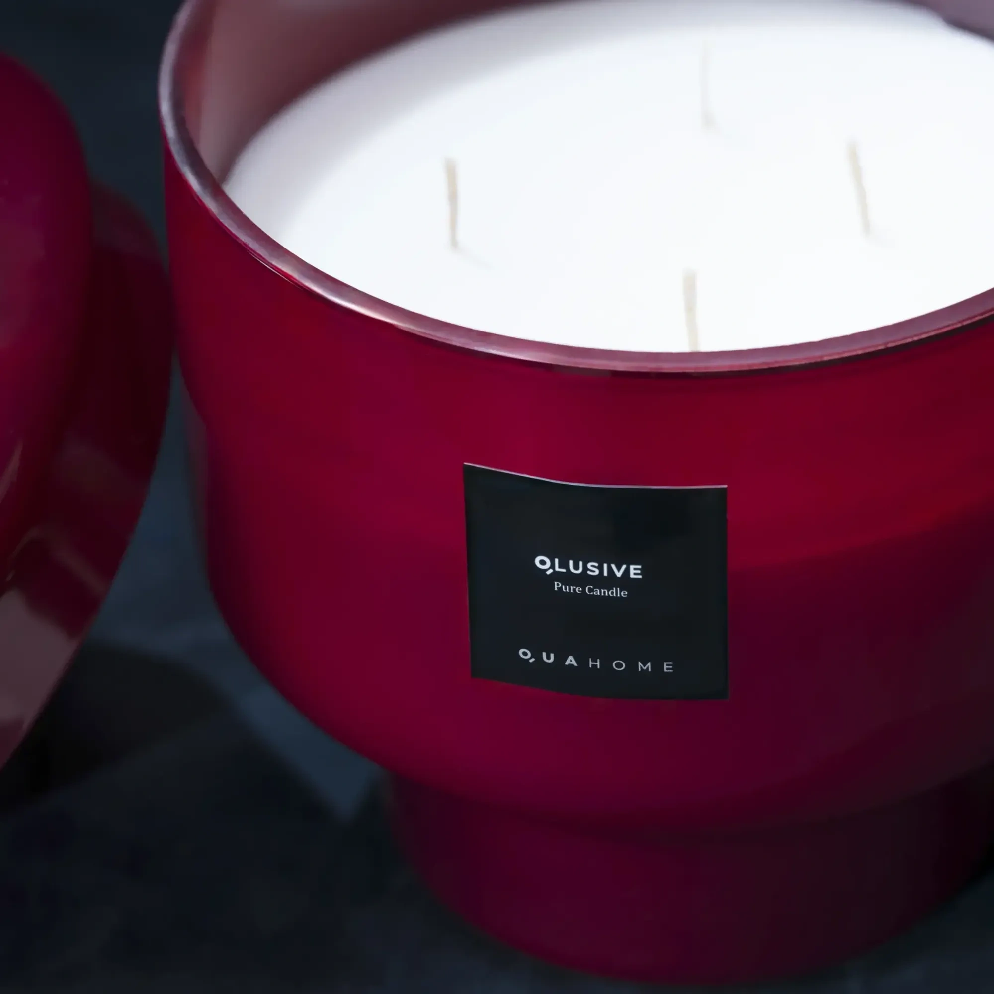 Qua Home Lois Cam Kapaklı Bordo Mum 1000 Gr