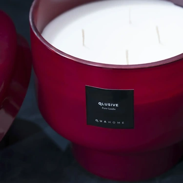  Qua Home Lois Cam Kapaklı Bordo Mum 1000 Gr