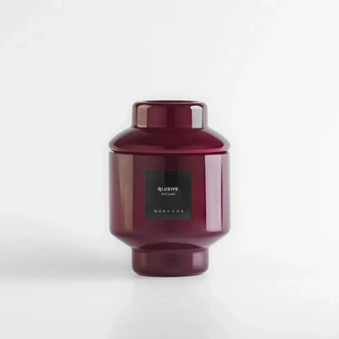  Qua Home Lois Cam Kapaklı Bordo Mum 350 Gr