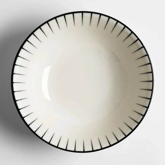  Qua Home Aspen Siyah Çizgili Salata Kasesi 25 cm