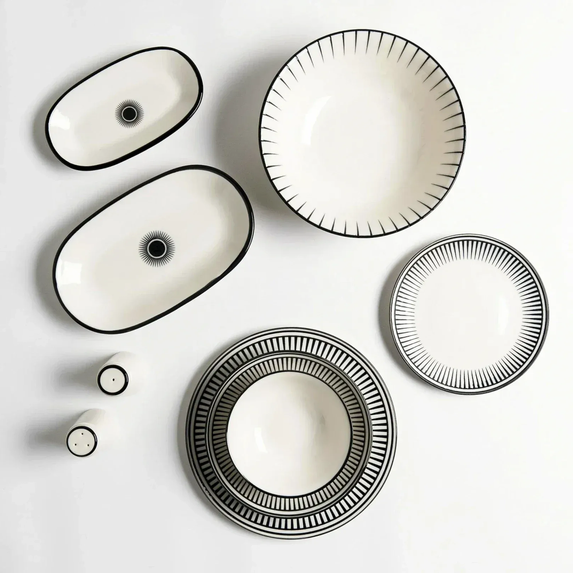 Qua Home Aspen Siyah Çizgili Servis Kasesi 11 cm