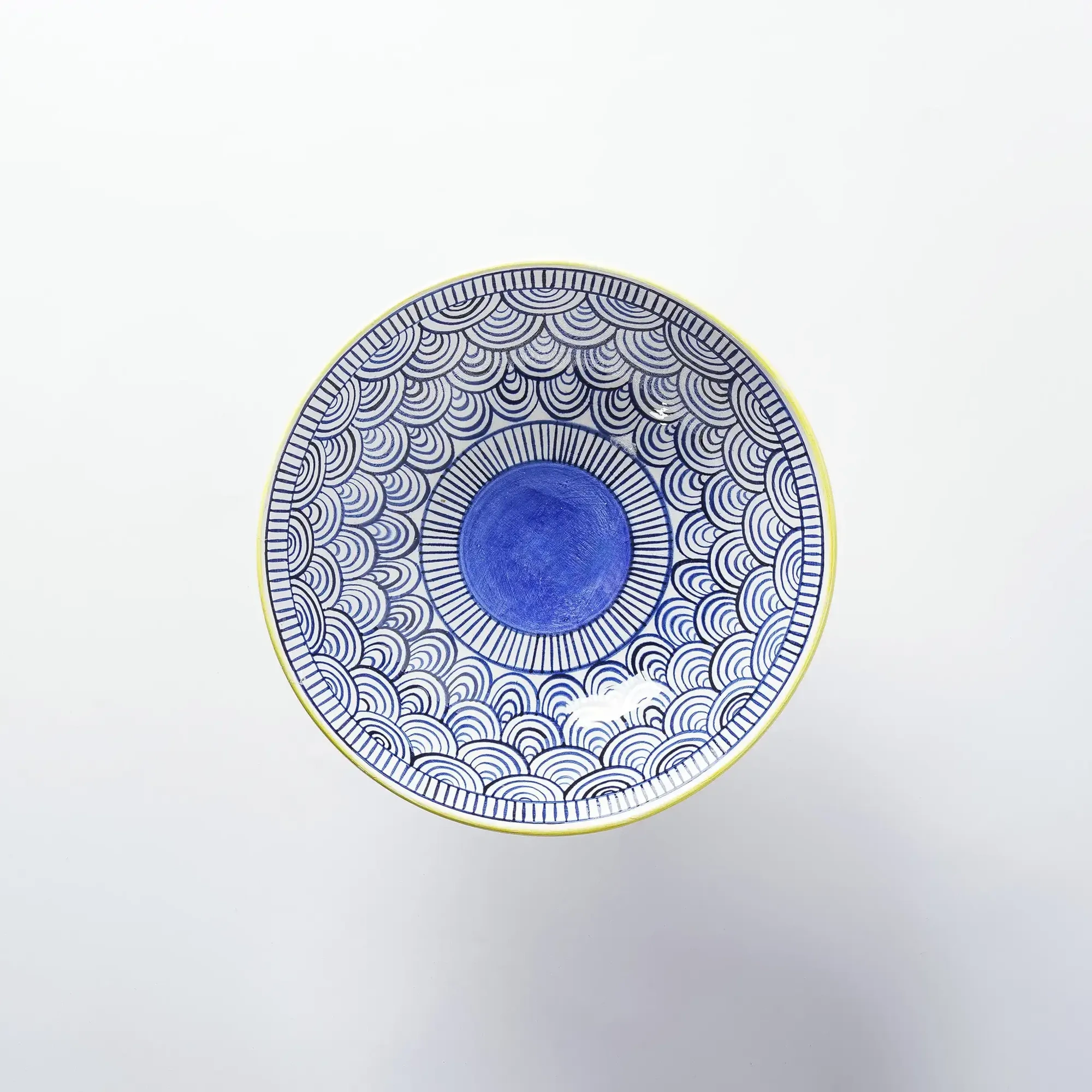 Qua Home Itzel Desenli Ayaklı Mavi Kase 25 cm