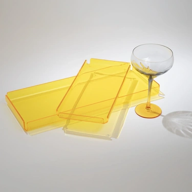 Qua Home Esbo Pleksi Tepsi Sarı 30x14 cm