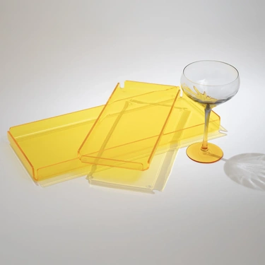  Qua Home Esbo Pleksi Tepsi Sarı 30x14 cm
